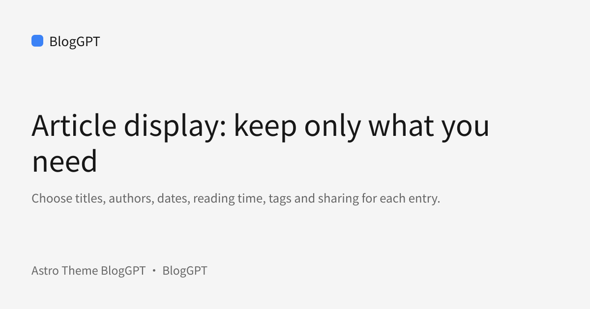 Share cover: Article display: keep only what you need